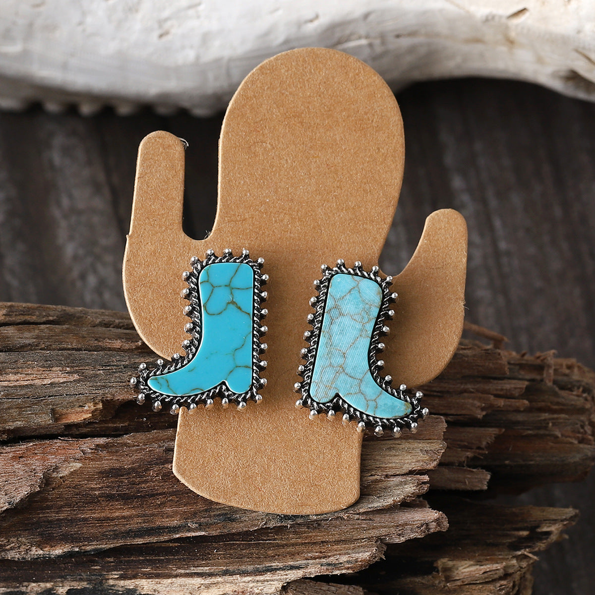 Wholesale Cactus Star Bull Head Heart Turquoise Earring Necklace Set