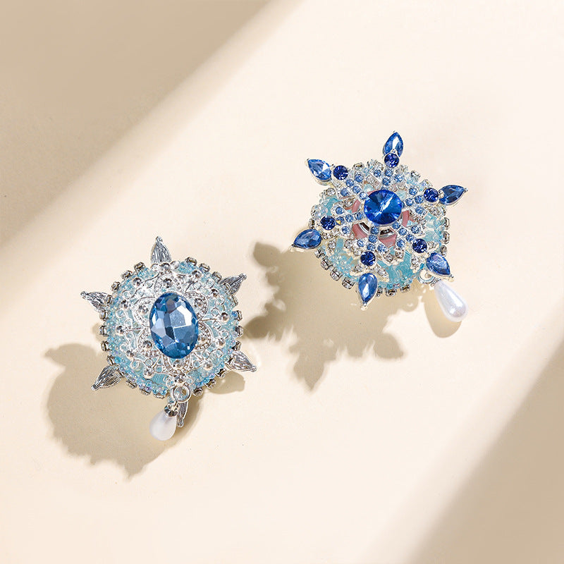 Wholesale  DIY 2pcs snowflake conversion acrylic heavy industry straight hole beads mobile phone chain key chain accessories