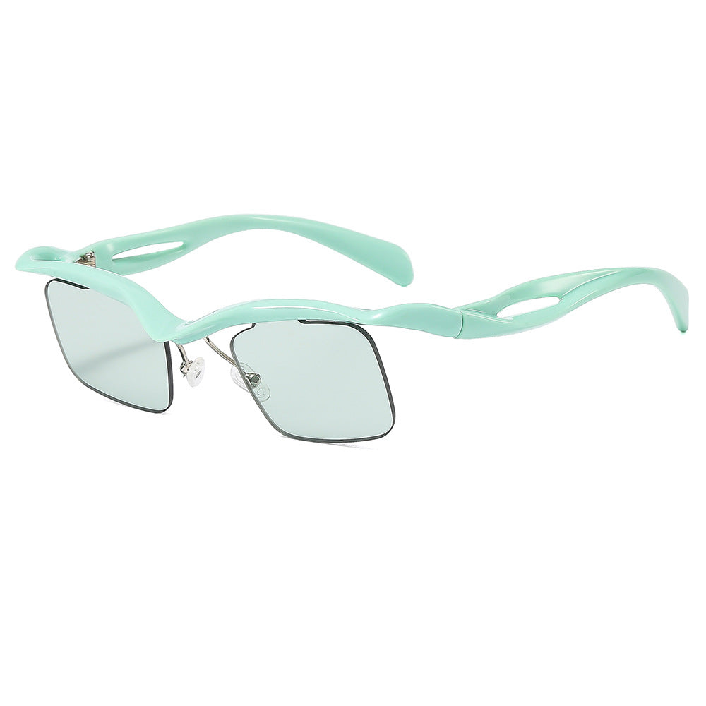 Wholesale Shaped Half Frame Square Frame Sunglasses