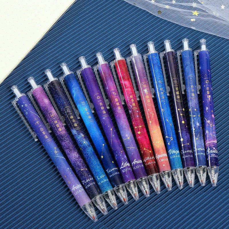 Wholesale 12pcs Constellation Pen Press Gel Pen
