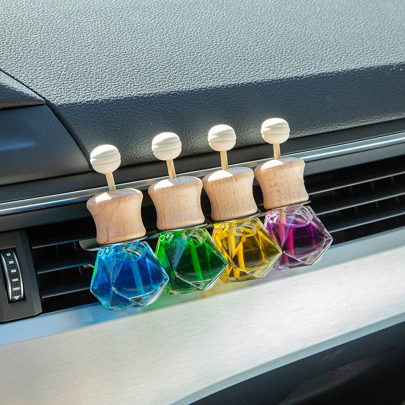 Wholesale Car Air Outlet Aromatherapy Glass Round Perfume Empty Bottle