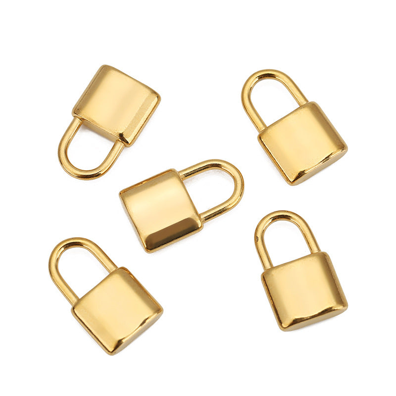 Wholesale 5PCS/PACK Stainless Steel Small Lock Pendants DIY Necklace Accessories