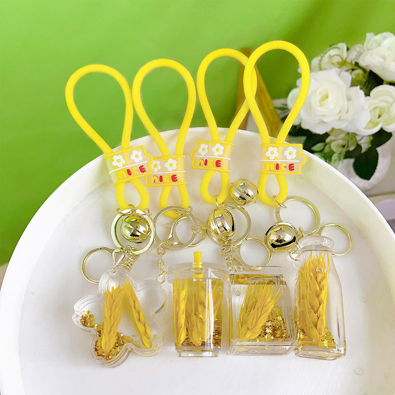Wholesale Acrylic Oiled Barley Wishing Bottle Keychain