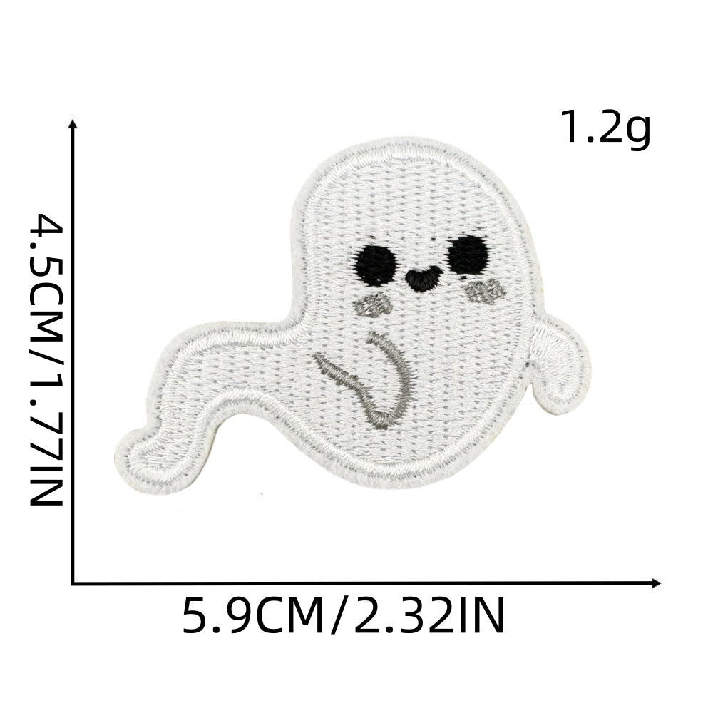 Wholesale  Embroidered Patch Polyester Thread Pumpkin Bat Ghost Castle Design Decorative Fashion Accessory Gift