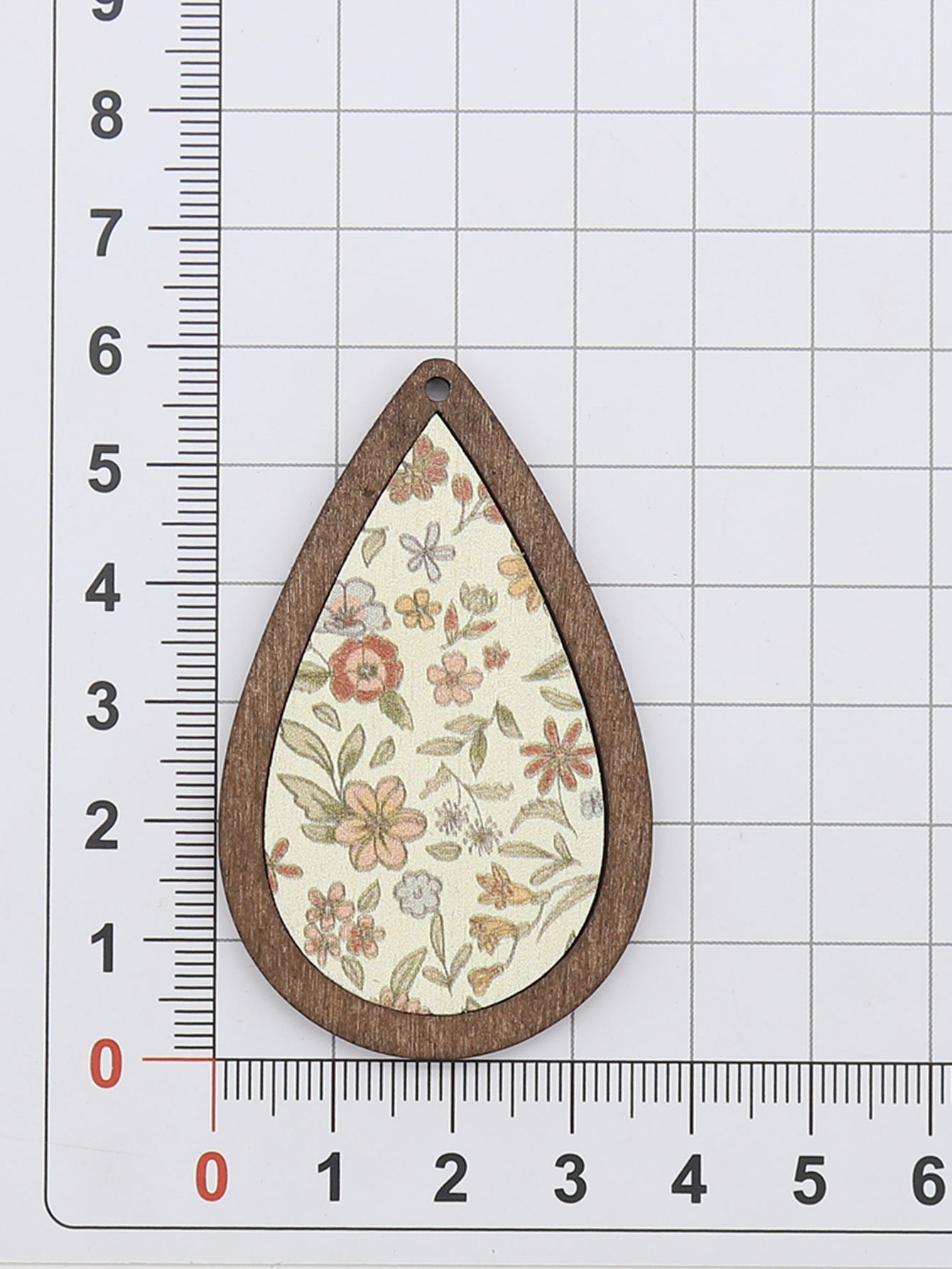 Wholesale Wind Drop Shape Wooden Frame Printing Color Texture  Earrings