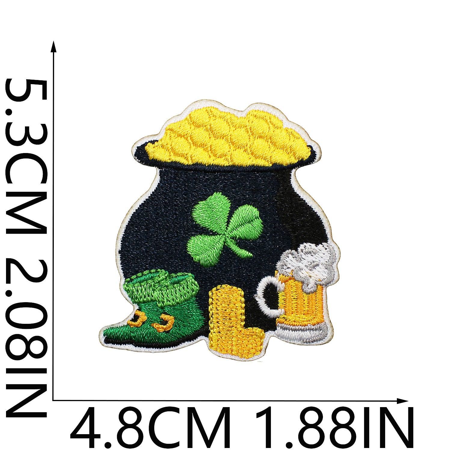 Wholesale St.  Patrick' s Day Rainbow Beer Clover Embroidery DIY Patches