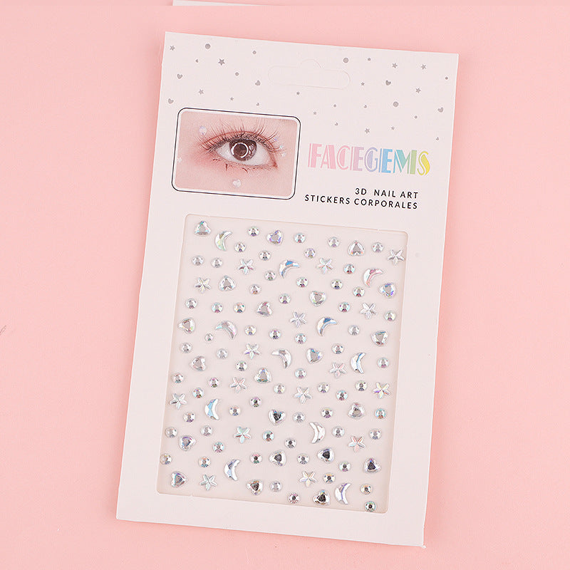 Wholesale Acrylic AB Colored Diamond Eye Makeup Gemstone Stickers