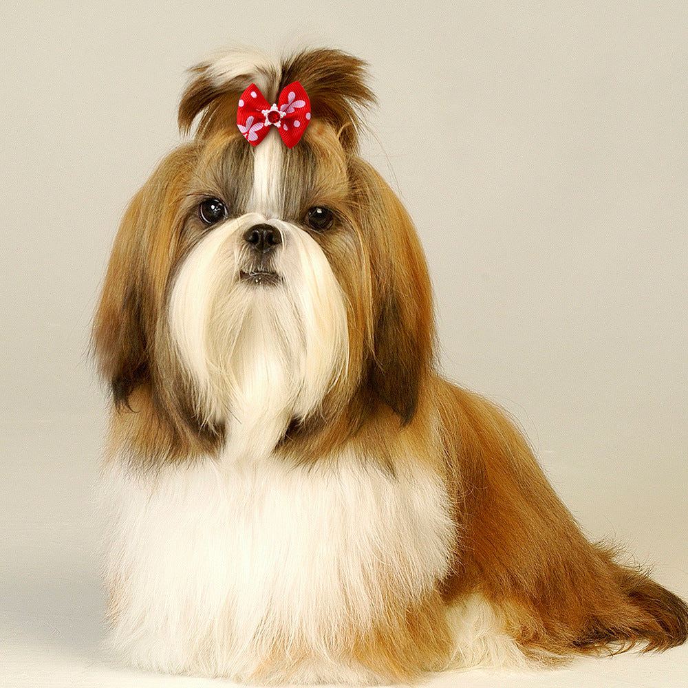 Wholesale Dog Pet Bow Rubber Band Hair Ring