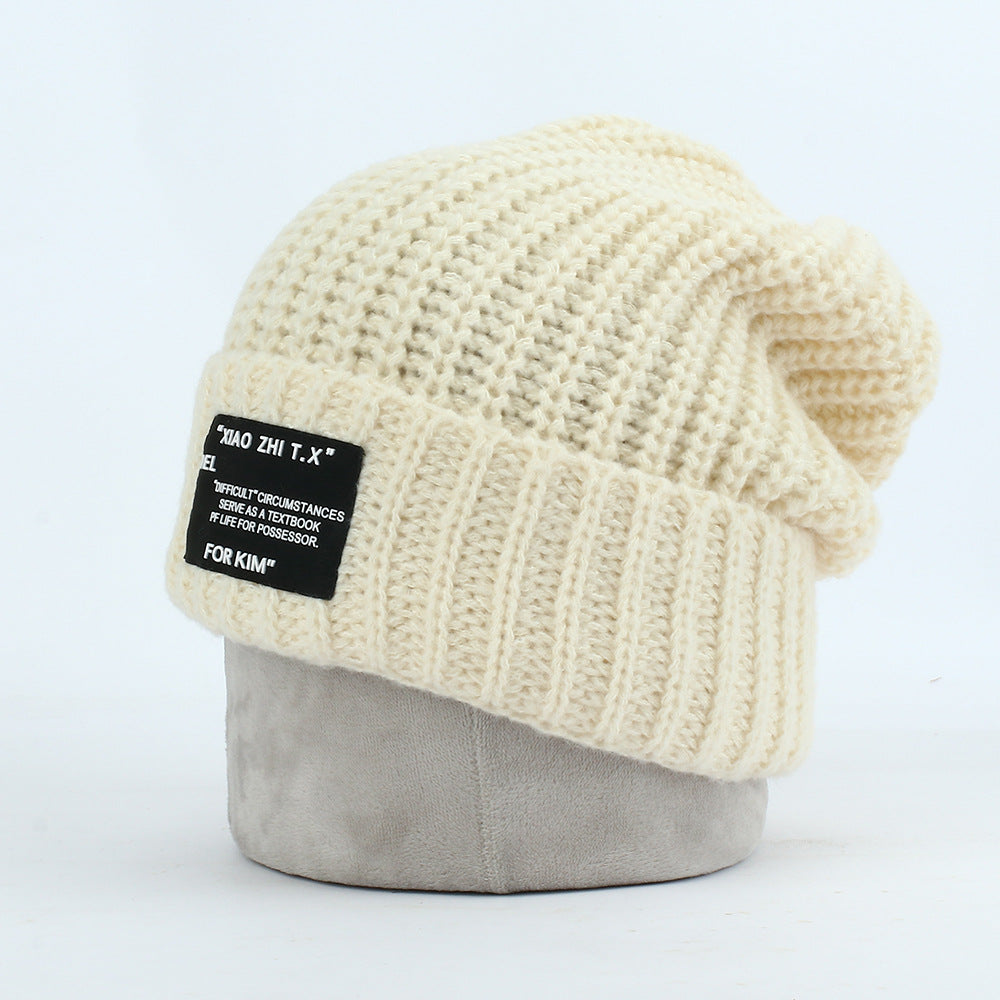 Wholesale Autumn and Winter Letter Patch Knitted Acrylic Beanie