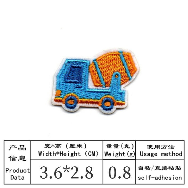 Wholesale Cartoon car embroidery engineering car DIY Patches