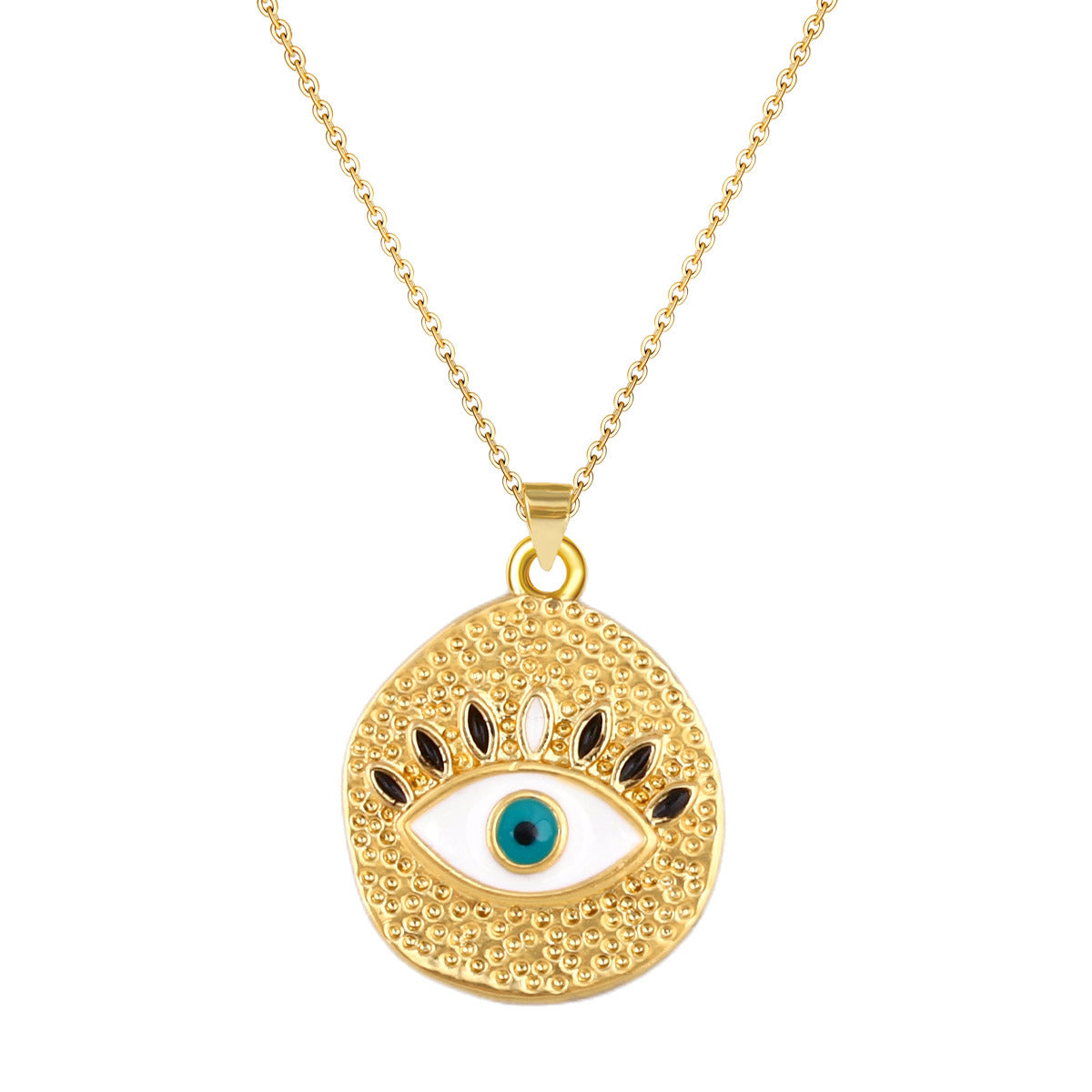 Wholesale Gold Plated Evil Eye Pendant Necklace European Fashion Style Jewelry Accessory For Everyday Gift