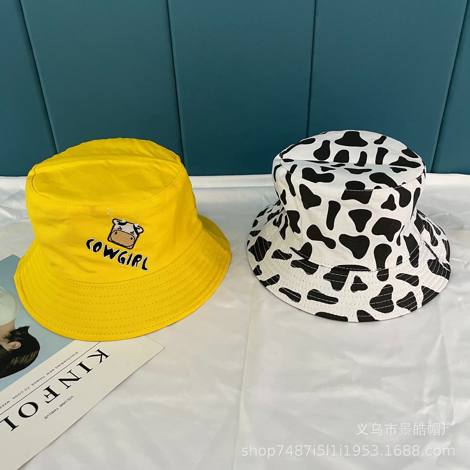 Wholesale Summer Polyester Cow Print Bucket Hat