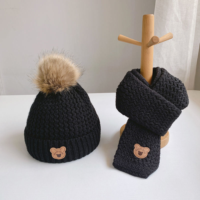 Wholesale Autumn and Winter Children's Hats, Scarves and Gloves Three-piece Set