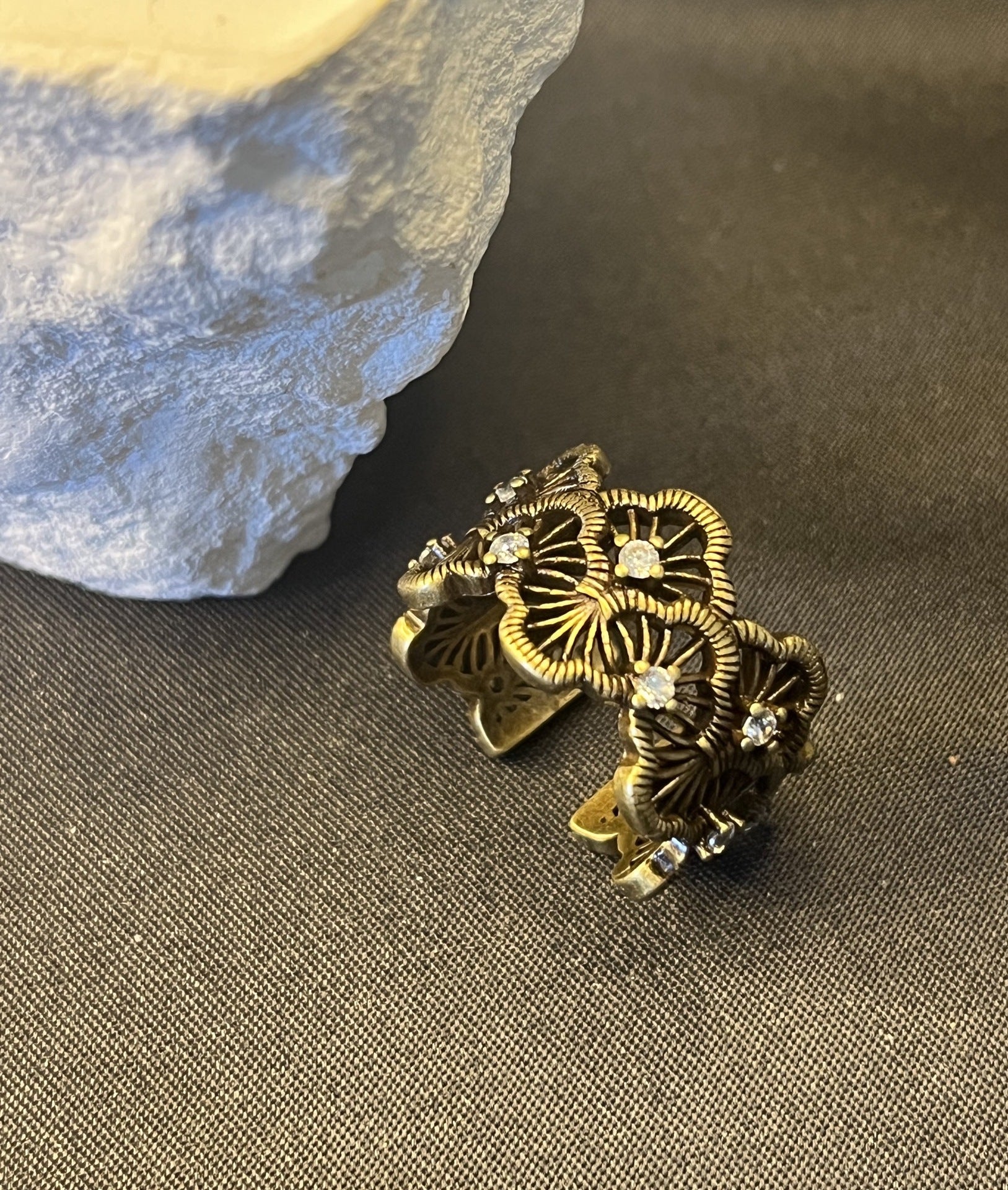 Wholesale Double Wide Lace Scalloped Ring