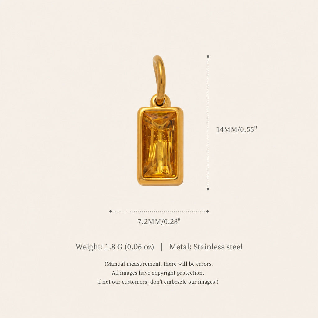 Wholesale Titanium Steel 18K Gold Plated Teardrop Pendant Necklace Snake Bone Chain Birthstone Fashion Accessory For Party Gift