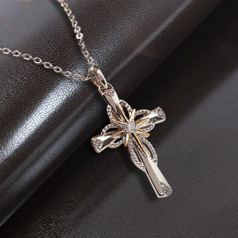 Wholesale Summer  Cross Necklace Double-Layer Accessory
