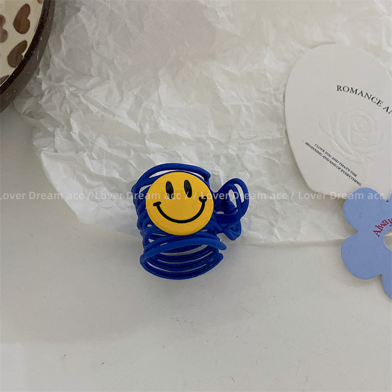 Wholesale Color Smiley Face Mixed Material Hair Clips