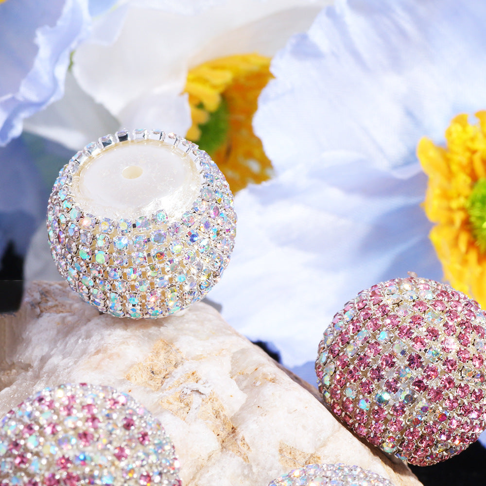 Wholesale 5pcs Galaxy Magic Color  Drill Half Hole Crystal Beads Pen Cap