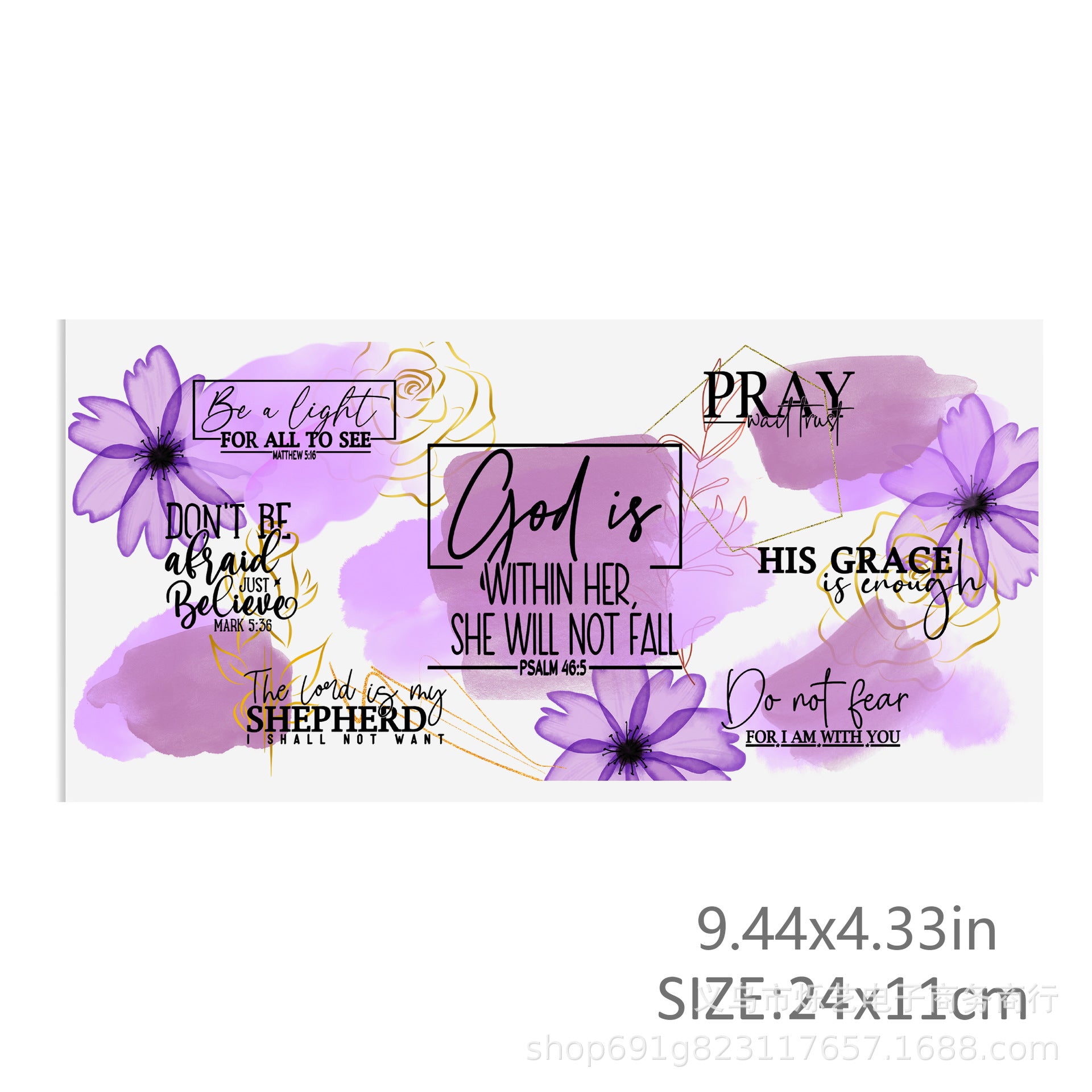 Wholesale Butterfly sunflower printing 16oz Cup UV DTF Wraps,