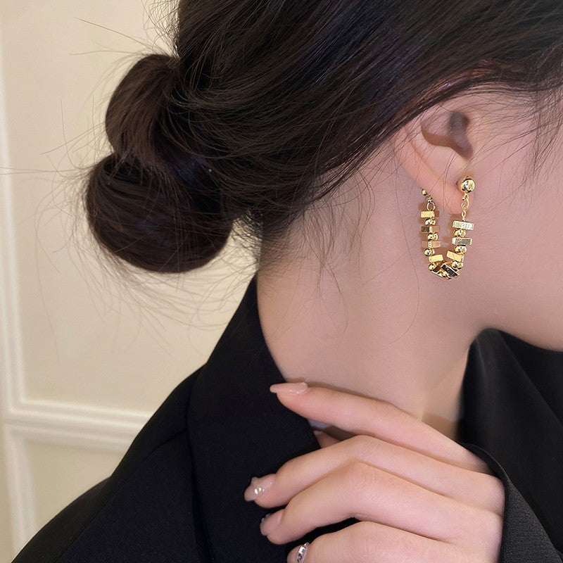 Pendientes de cobre francés de oro roto al por mayor