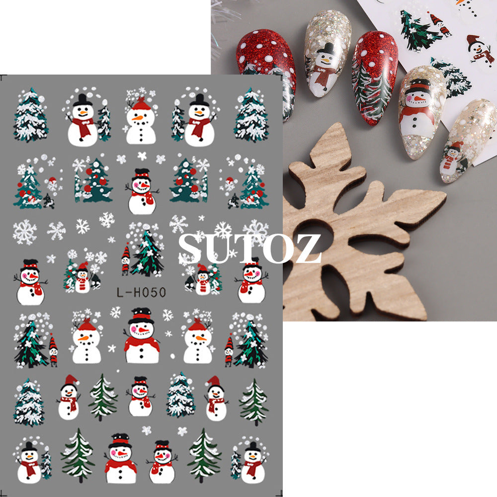 Wholesale 3pcs/pack Cartoon 3D Christmas nail art stickers