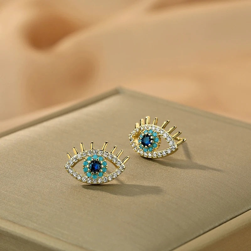 Wholesale Demon Eye Blue Eye Diamond-Studded Open Ring
