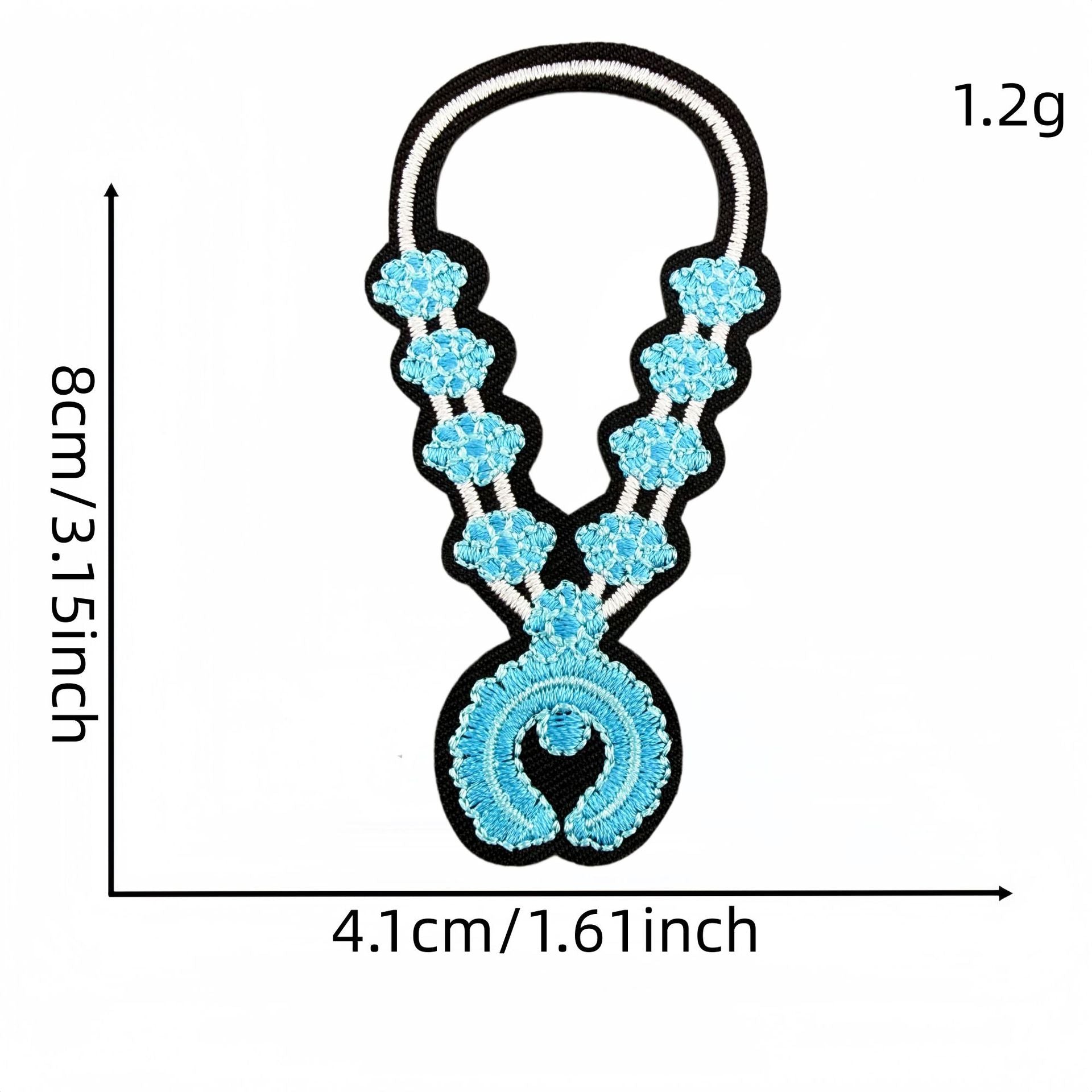 Wholesale Trendy Boho Turquoise Embroidered Patches Western Denim Patch Set 22 Pieces Decorative For Clothing Bags DIY Accessory
