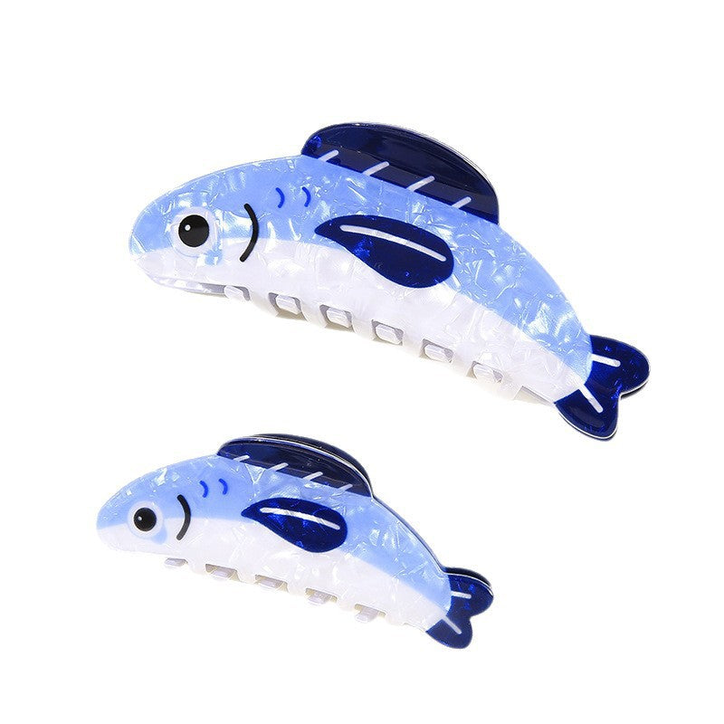 Wholesale Trendy Sardine Hair Claw Clip For Women PVC Painted Back Of Head Hair Accessory Boutique Resale Gift