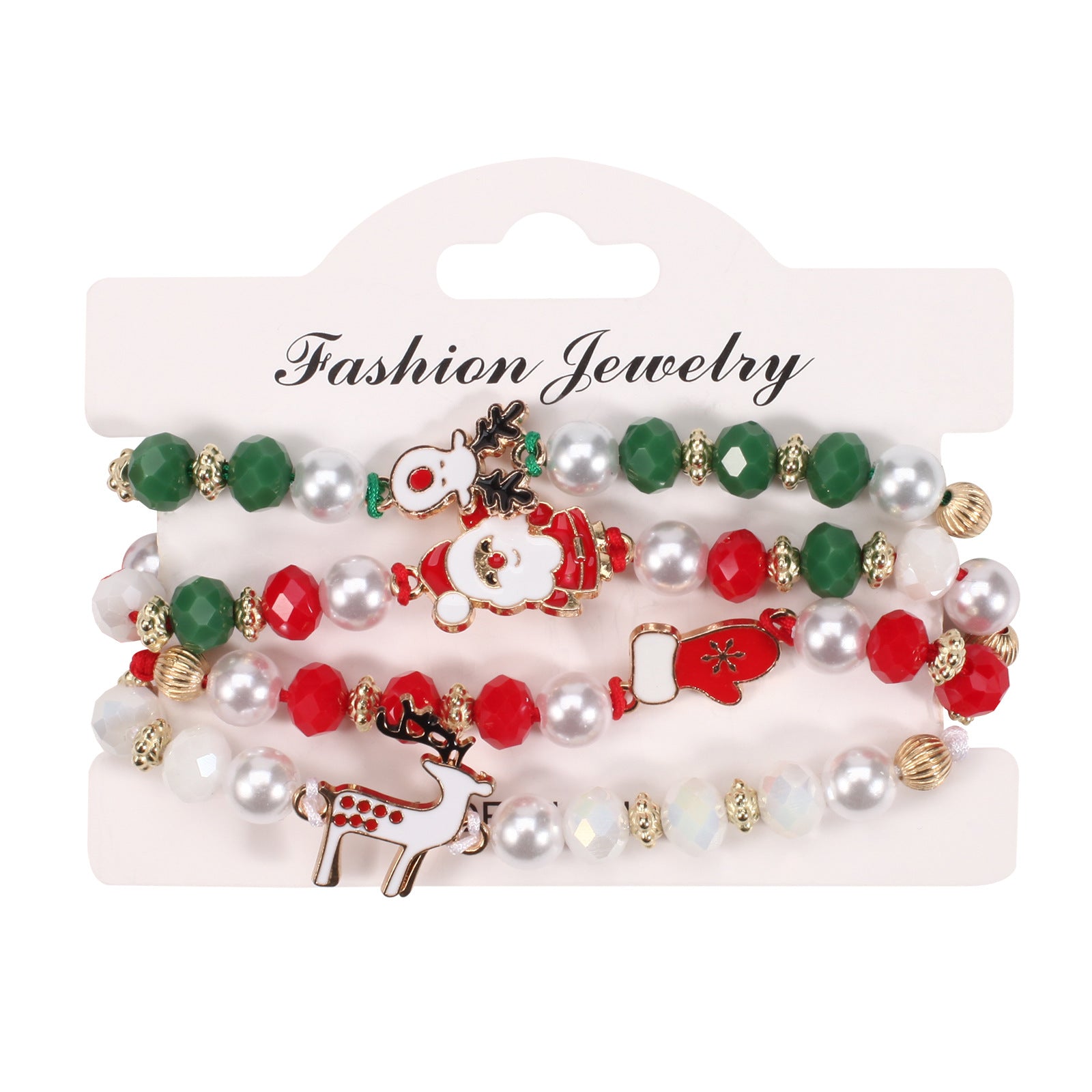 Wholesale Christmas Woven Adjustable Snowman Christmas Tree Old Man Deer Antler Bracelet