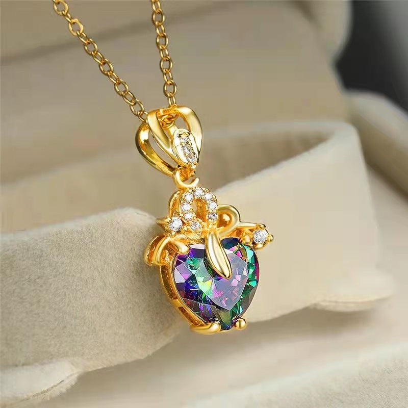 Wholesale Heart Shaped Diamond Crystal Necklace