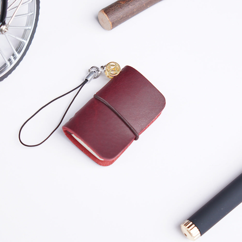 Wholesale mini pocket creative cowhide handmade multi-purpose leather notebook