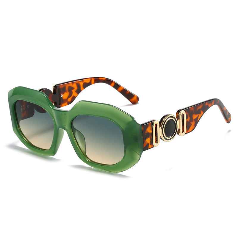 Wholesale Polygonal Jelly Color Versatile Large Frame Sunglasses