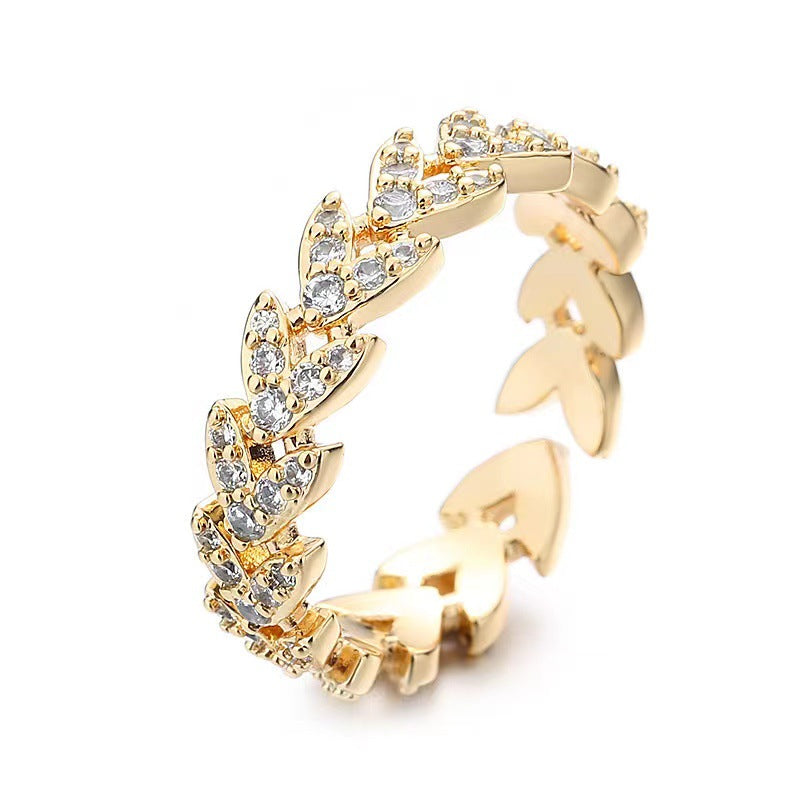 Wholesale Fashion Simple Wheat Ear Open Adjustable Ring