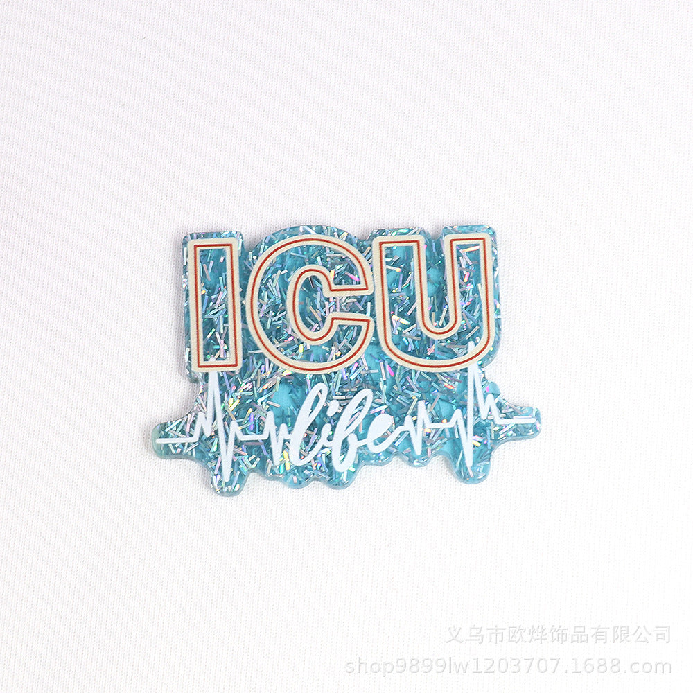 Wholesale 10PCS Colorful Glitter Cartoon Letters Acrylic DIY Patch with Patch