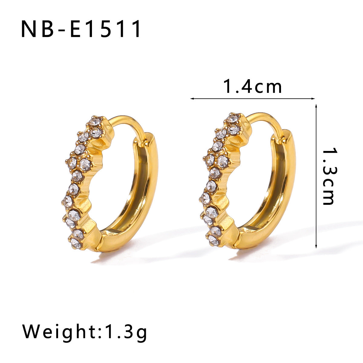 Wholesale 18K Gold Plated Flower with Diamond and Pearl Ear Ring