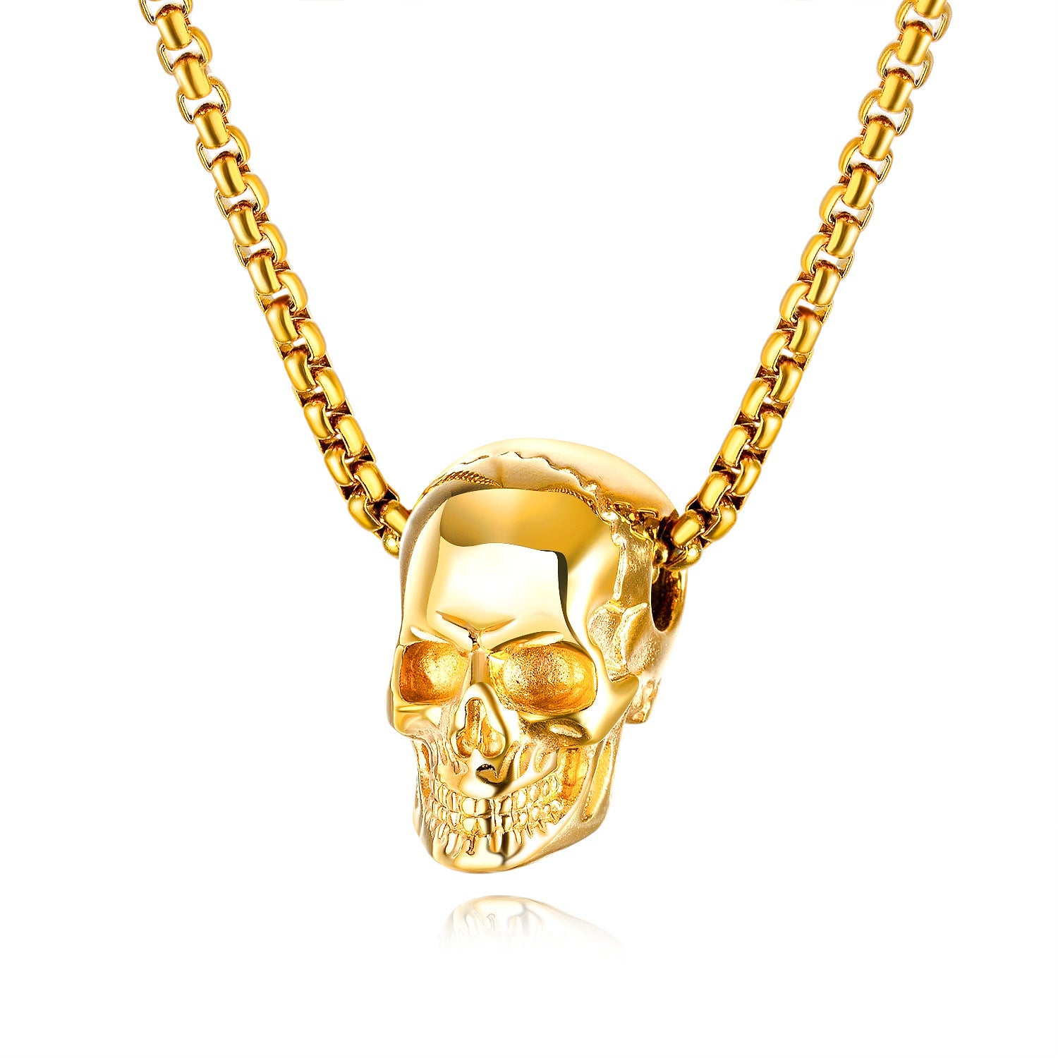 Wholesale Fashion Skull Vintage Titanium Steel Necklace