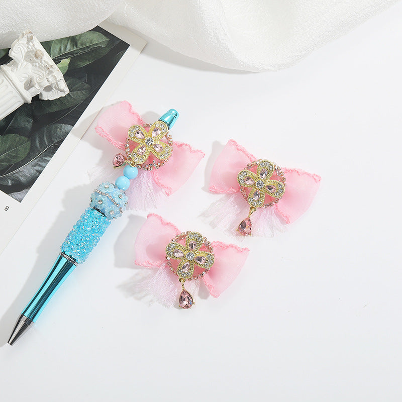 Wholesale 10pcs Heavy Diamond Alloy Pendant Bow Beads