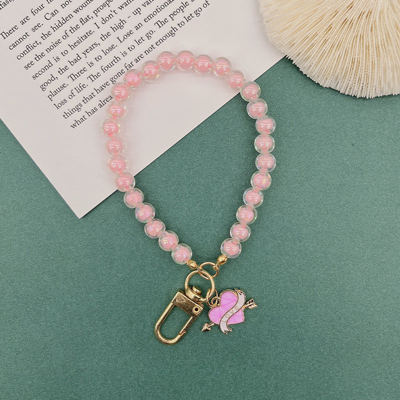 Wholesale Zinc Alloy Colorful Beaded Lanyard Keychain