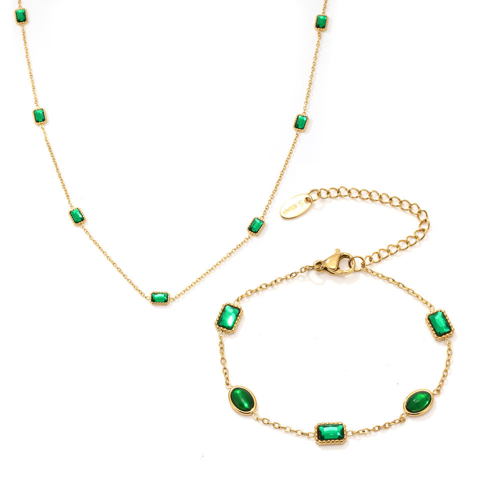 Wholesale Zircon Necklace suit Niche Temperament Ladies Accessories