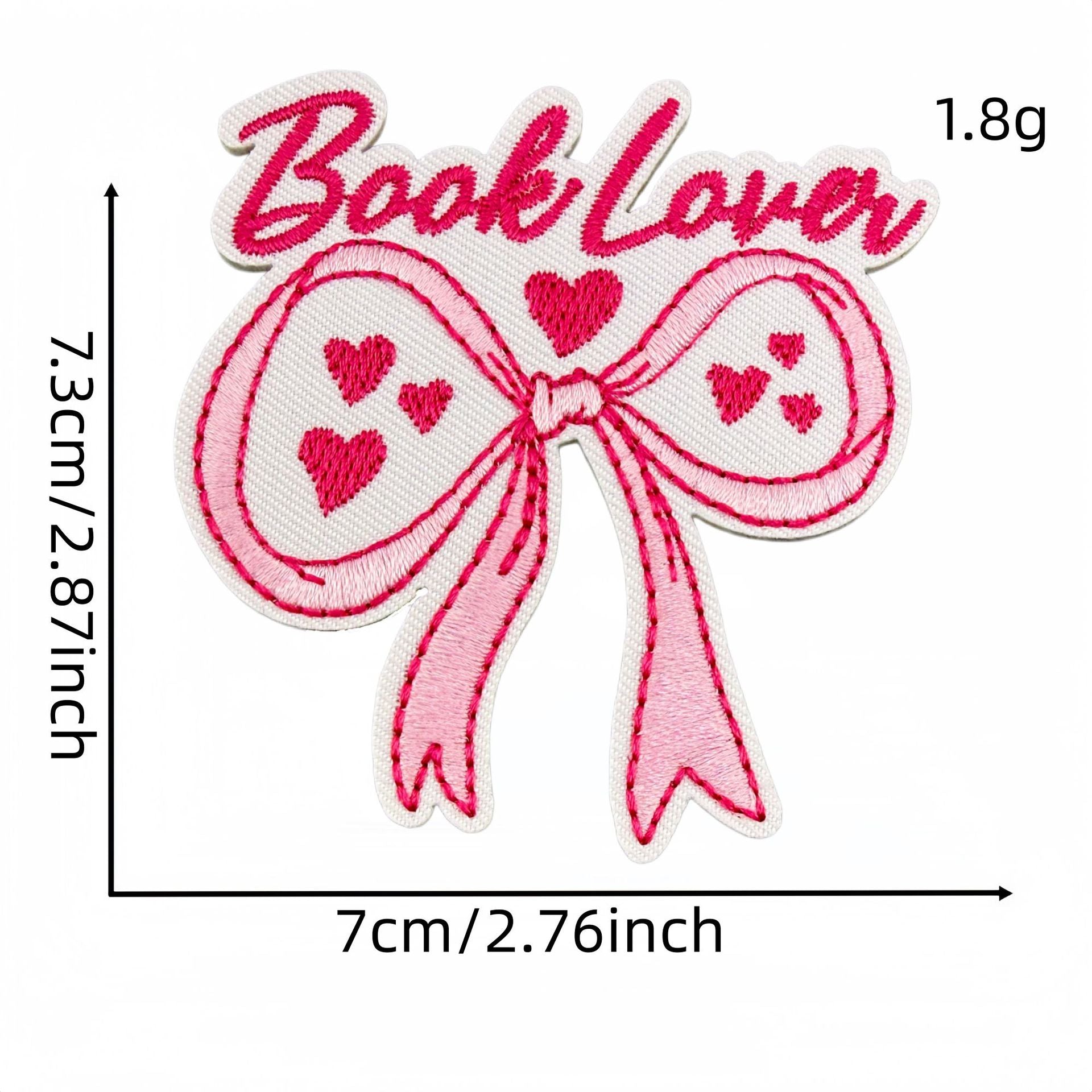 Wholesale Stylish Pink Reading Themed Iron On Embroidered Patches 23 Pack Decorative Accent For Bags Clothes