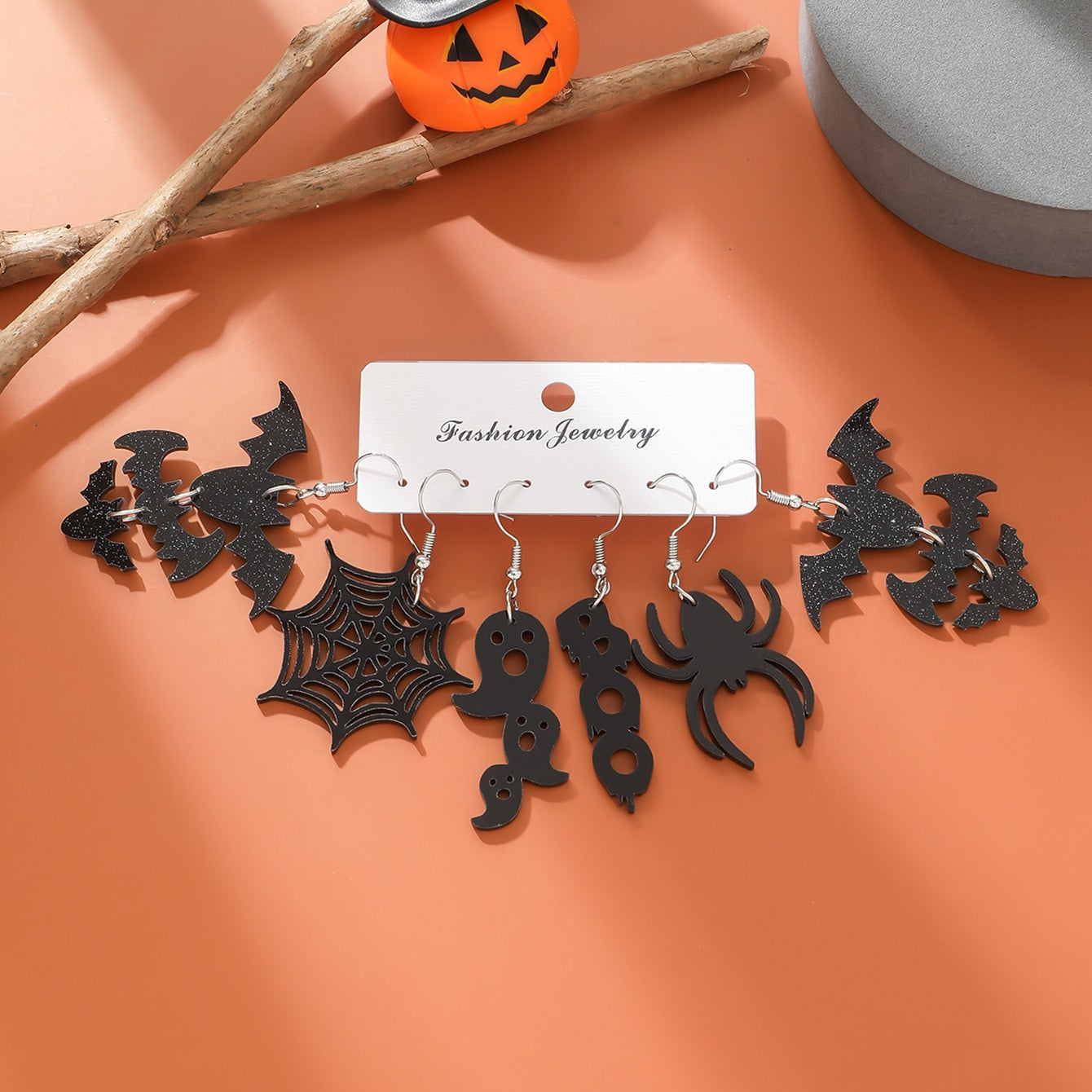 Wholesale Halloween Cartoons Spooky Ghosts Pumpkin Acrylic Earrings