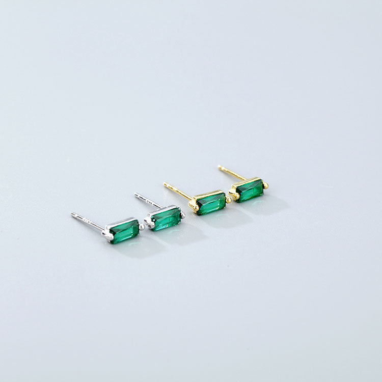 Wholesale 925 Sterling Silver Square Multicolored Zircon Earrings