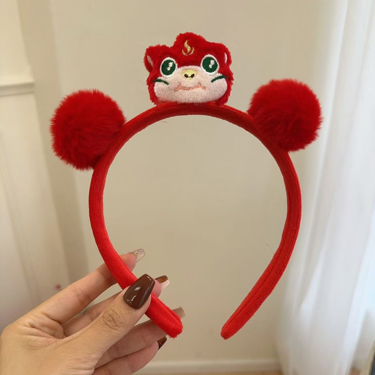 Wholesale Snake Cute Plush Headband Red Festive Fur Ball Small Snake Headband Holiday Atmosphere Decorations Hair Accessories