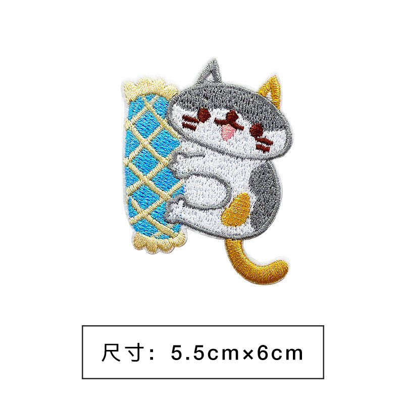Wholesale Non Woven Fabric Cartoon Embroidered Patch Sticker For Towel DIY Accessory