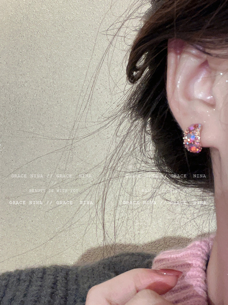 Wholesale Sparkling Diamond Zircon Alloy/silver Plated/gold Plated Earrings