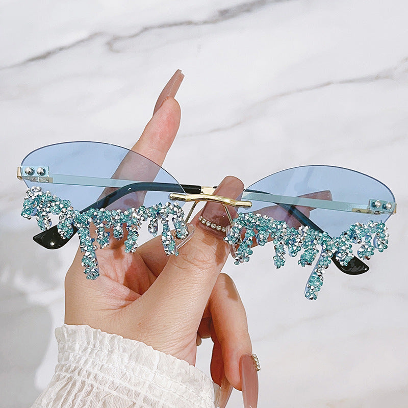 Wholesale Diamond Devil's Tears Handmade Diamond Sunglasses