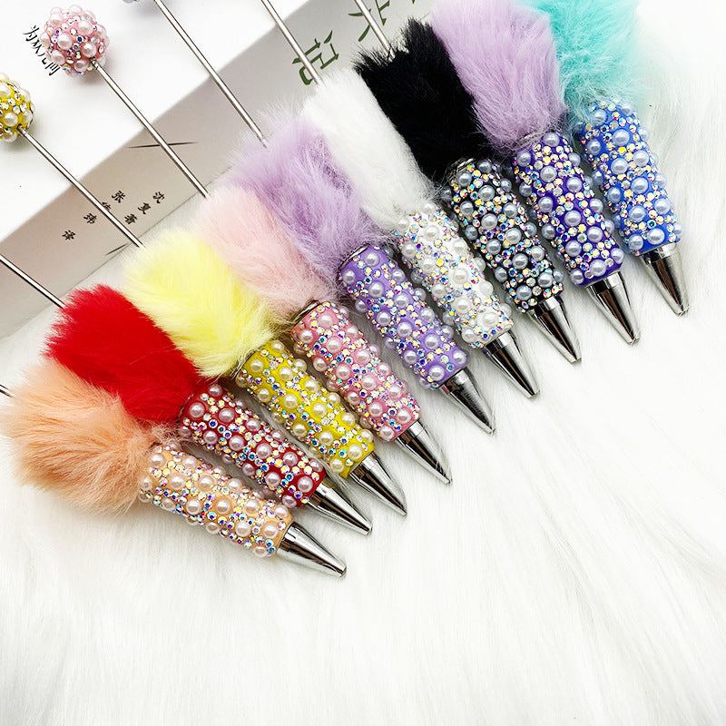 Wholesale wholesale beadable pens DIY pearl full diamond ball pen