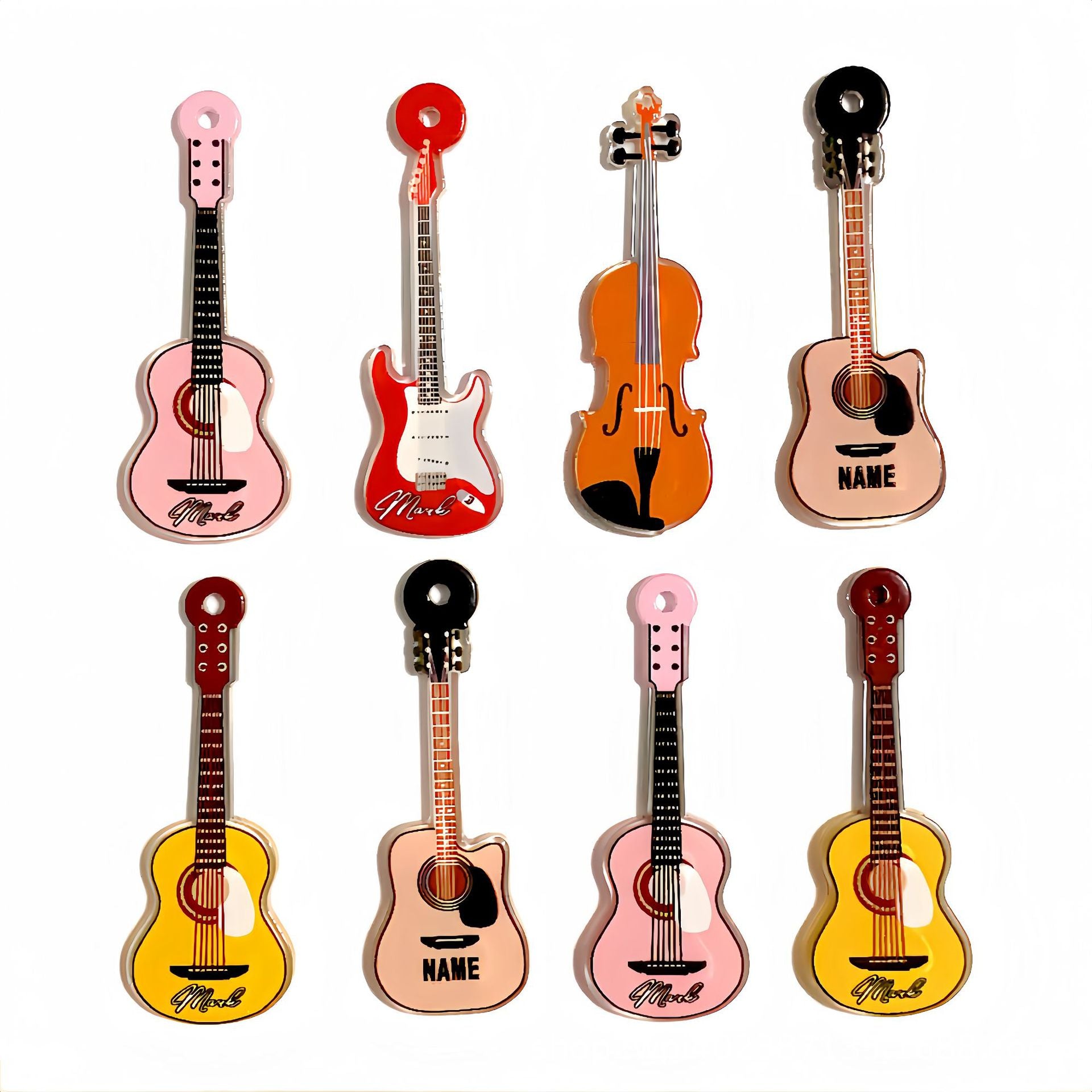 Wholesale 10pcs Double-sided Musical Instrument Guitar DIY Jewelry Accessories