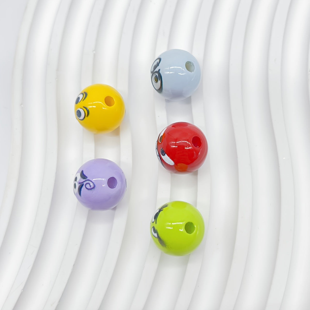 Wholesale 100PCS/PACK Cute Lacquer Funny Expression DIY Beads