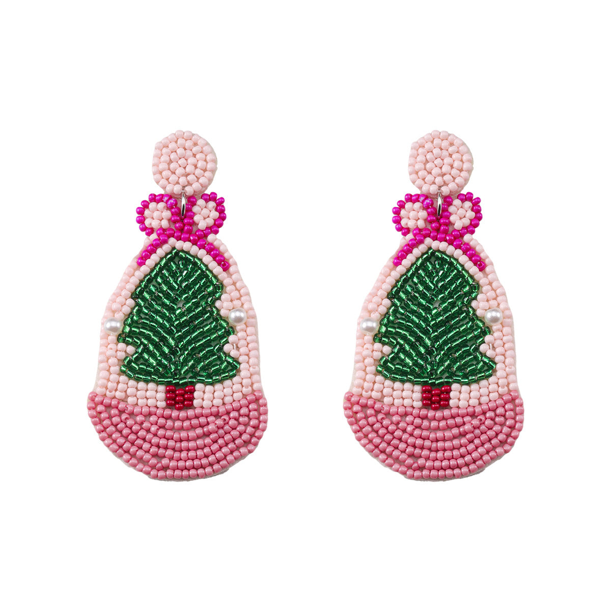 Wholesale Christmas Rice Bead Resin Earrings
